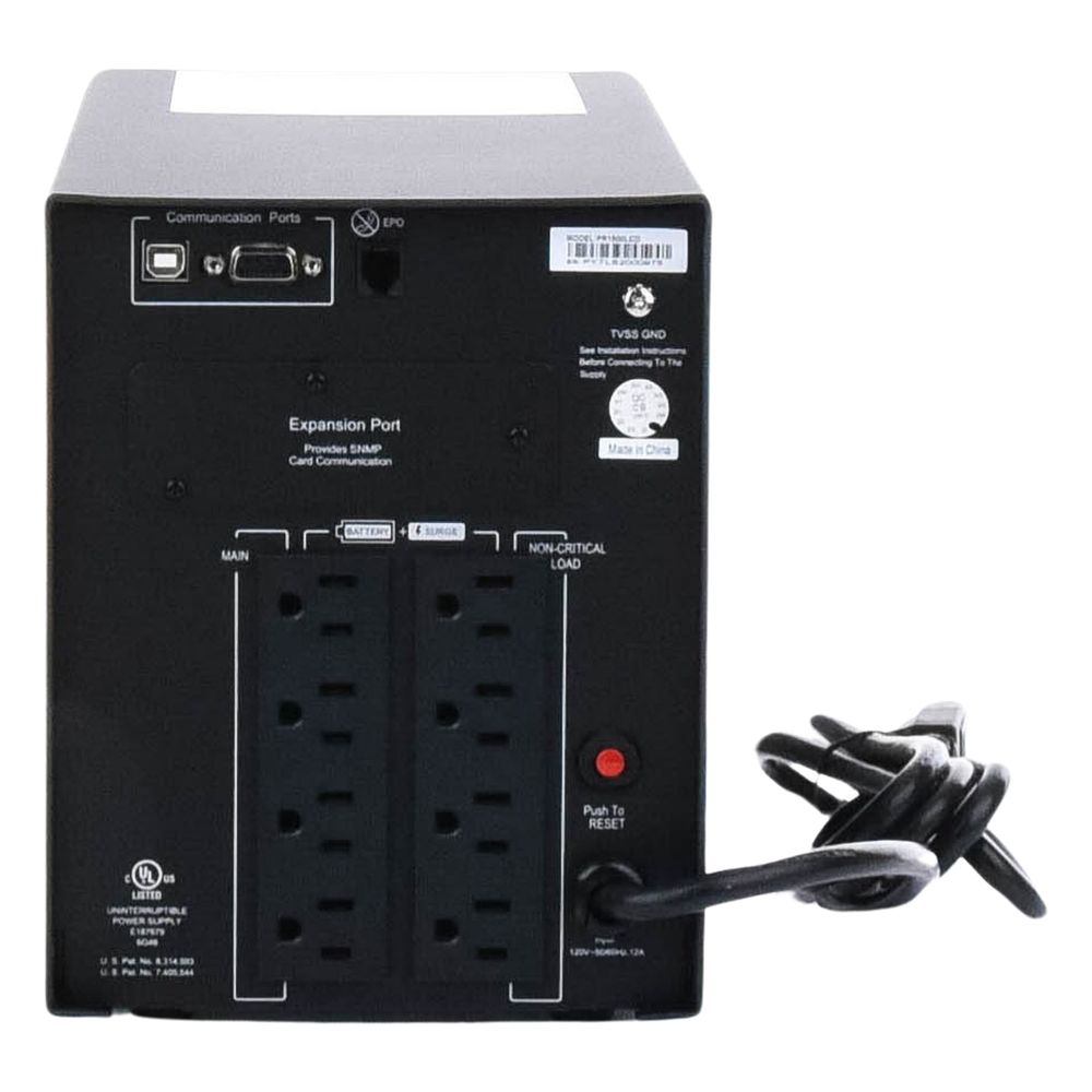 UPS de 1500 VA/1500 W, Topología Línea Interactiva, Entrada 120 Vca NEMA 5-15P, Onda Senoidal Pura, Mini Torre, Con 8 Tomas NEMA 5-15R