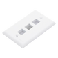 Placa de Pared Vertical, Salida Para 3 Puertos Keystone, Color Blanco