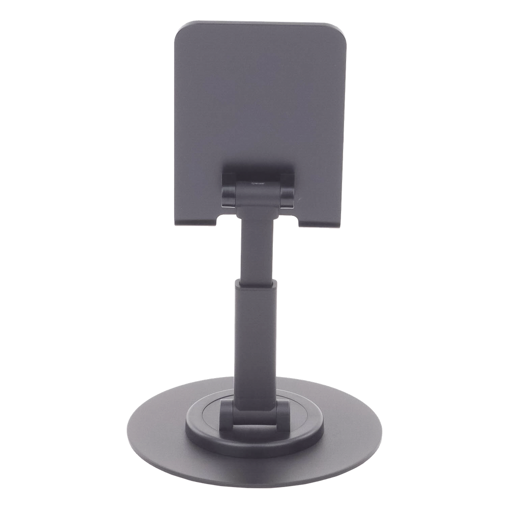 Soporte para Teléfono Celular Giratorio | 360° de Rotación | Angulo Ajustable | Altura Ajustable 17-20cm  | Antideslizante | Ejes Giratorios de Alta Precisión| Plegable | Aluminio | Color Gris