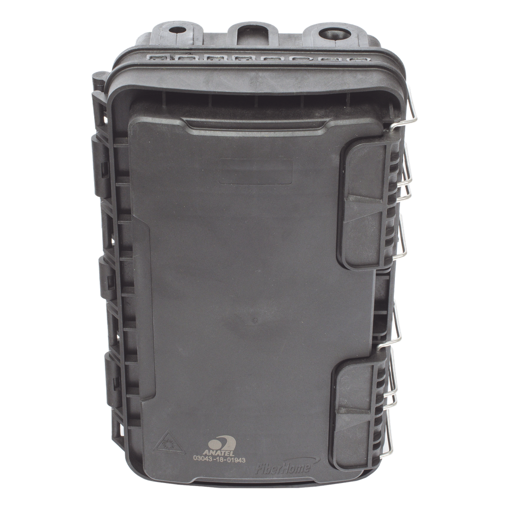 Caja de Distribución de Fibra Óptica para 24 Empalmes, con 8 acopladores SC/APC simplex, Exterior IP65, Color Negro