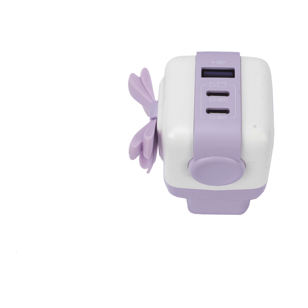 Cargador RobotGaN de 65W Serie UNO | 3 Puertos de Carga Rápida | 2 USB-C | 1 USB-A | PD 3.0 | QC 4.0 | Carga Inteligente | Tecnología GaN II | Zapato Magnético Extraíble | Carcasa Ignífuga | Pantalla LED