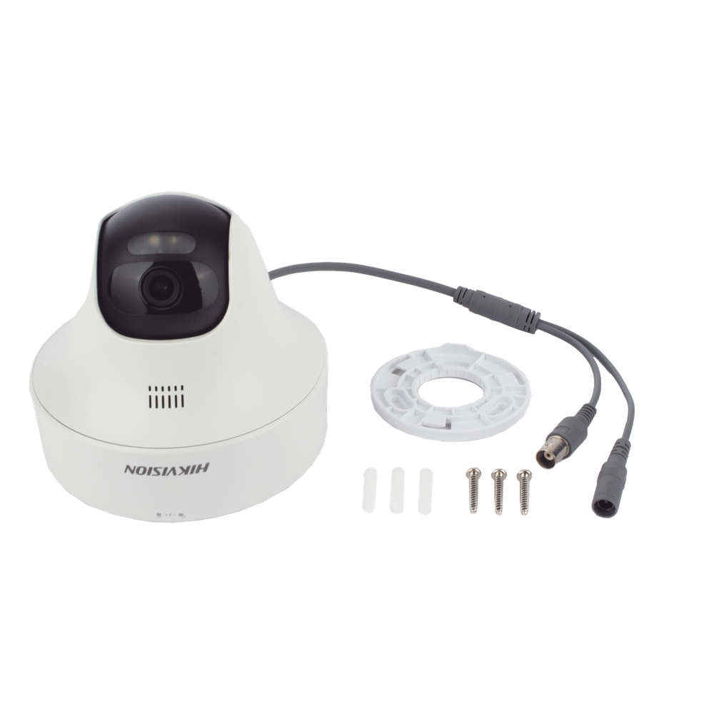 [Audio Bidireccional + Dual Light + ColorVu] PT TURBOHD 2 Megapixel (1080p) / Lente 3.6 mm / 25 mts IR EXIR + 20 mts Luz Blanca / Micrófono y Bocina Integrado / Interior / Plastico / dWDR