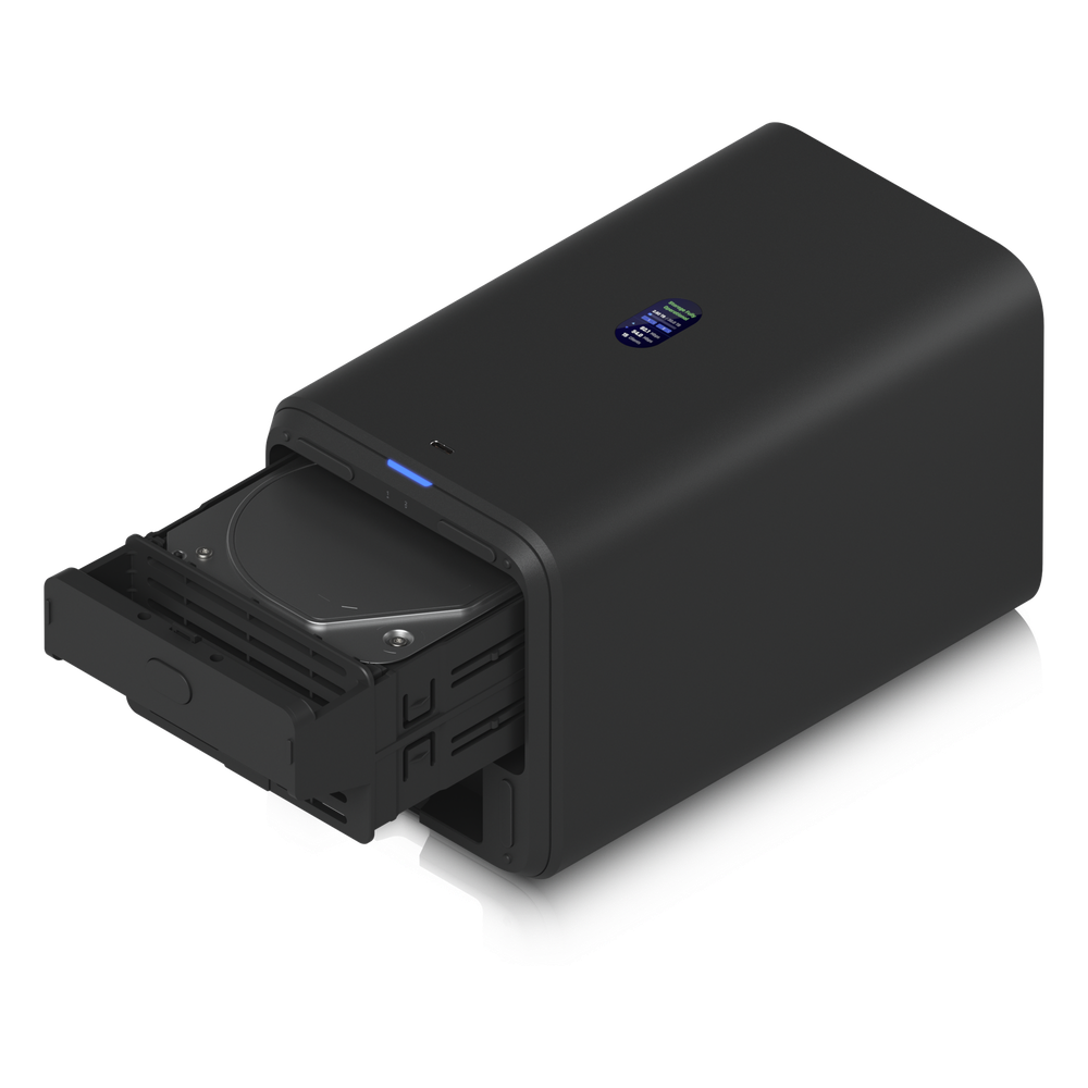 UniFi UNAS-2 – Servidor NAS Compacto de 2 Bahías para HDD 3.5" SATA, Puerto 2.5 GbE, USB-C y PoE++