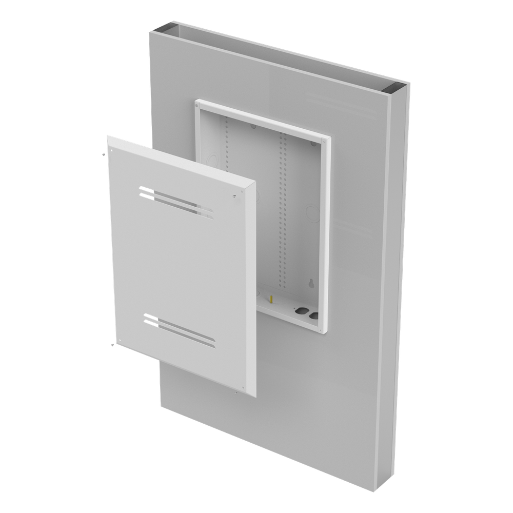 Gabinete de Medios de 19 Pulgadas de alto, para Empotrar en Pared (360 x 478 x 95 mm).