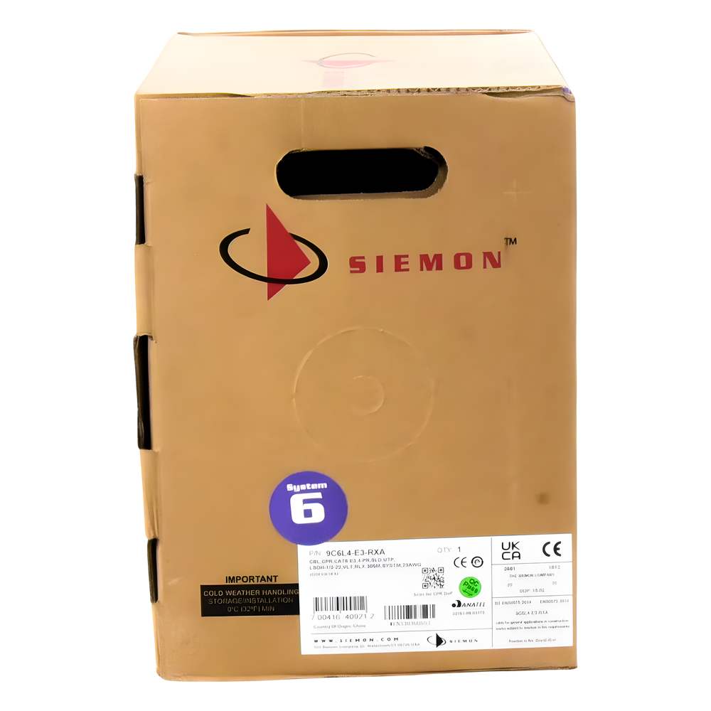 Bobina de Cable UTP Reelex, de 4 Pares, Alto Desempeño Cat6, LS0H (Bajo Humo, Cero Halógenos), Color Violeta, 23 AWG, 305 Metros (1000 Pies)