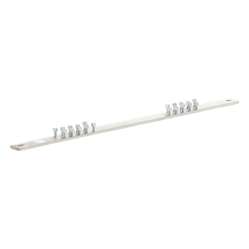 Barra de Conexión a Tierra, Para Rack de 19", Con 20 Orificios Para Conexión Rápida de Equipos, Incluye 20 Tornillos # 12-24 x 1/2" Instalados
