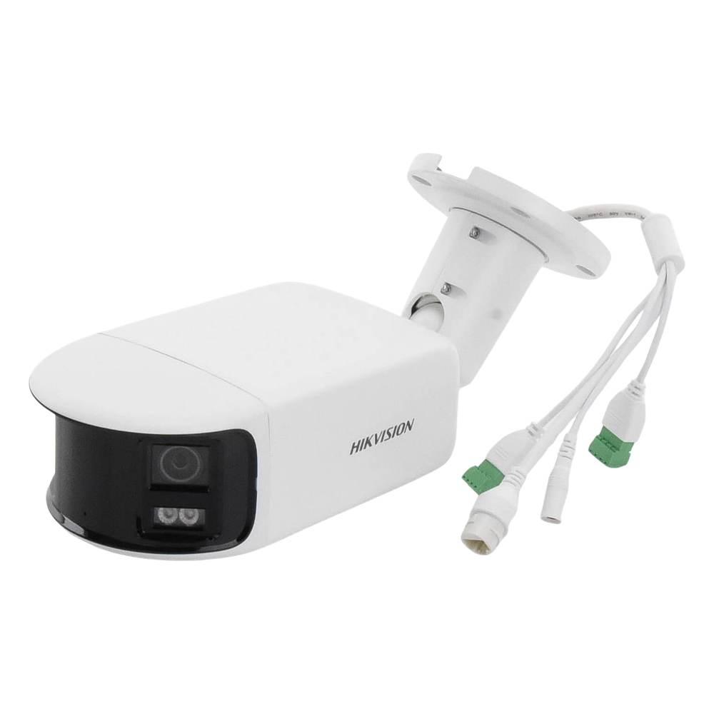 [FlexVu] [PROTECCIÓN ACTIVA] Bala IP Panorámica 8 Megapixel (4K) / 2 Lentes 4 mm (180°) / Imagen a Color 24/7 (ColorVu) / PoE / WDR 130° / IP67 / ACUSENSE / Luz Estroboscópica y Alarma Audible / 40 mts Luz Blanca / Micro SD