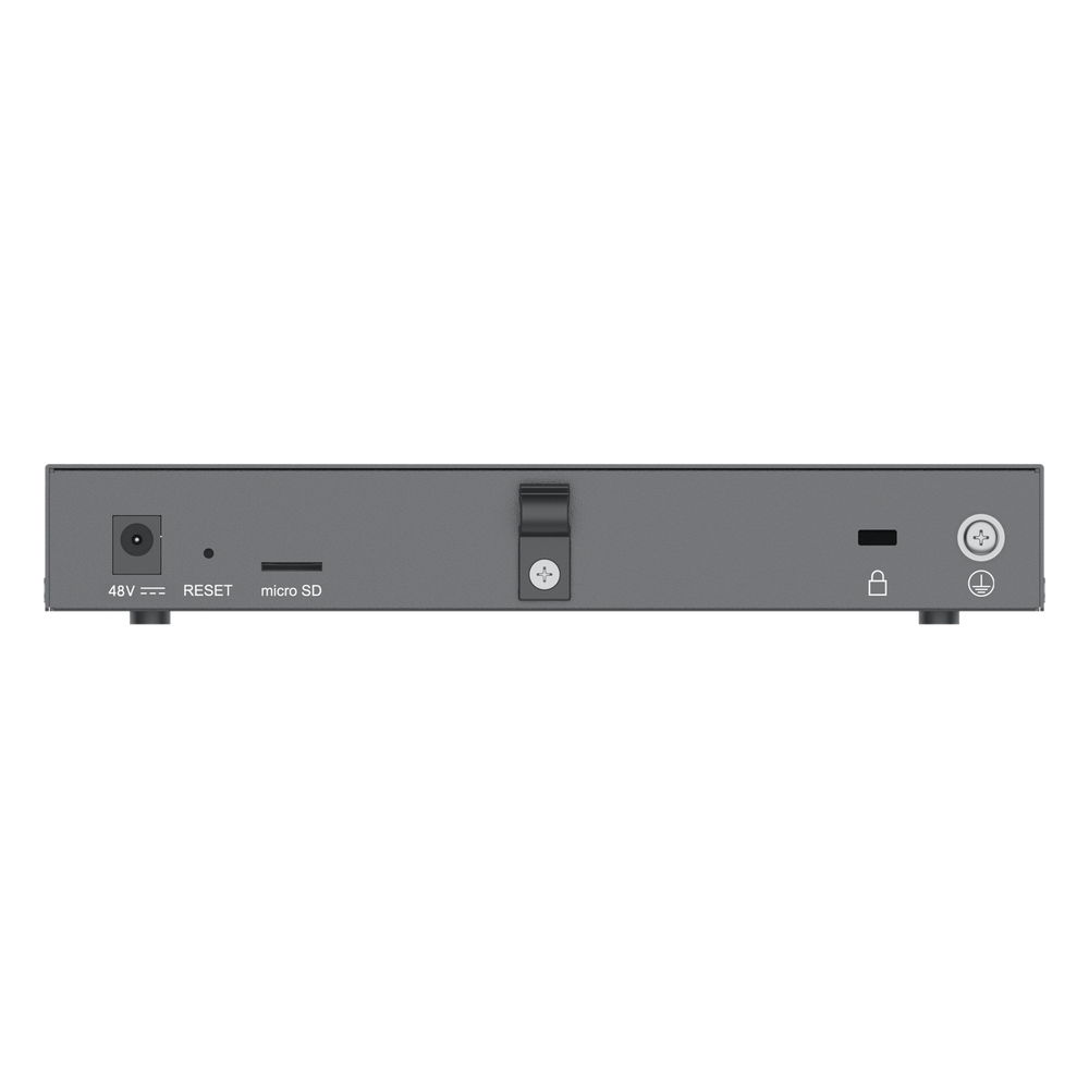 4 en 1: Firewall Nueva Generación, Router, IP PBX (24 usuarios / 8 llamadas), Switch Gigabit de 5 Puertos (4 PoE) y 2 Puertos SFP 2.5 Gigabit