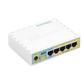 (hEX PoE LITE) RouterBoard, 5 Puertos Fast Ethernet, 4 con PoE Pasivo, 1 Puerto USB