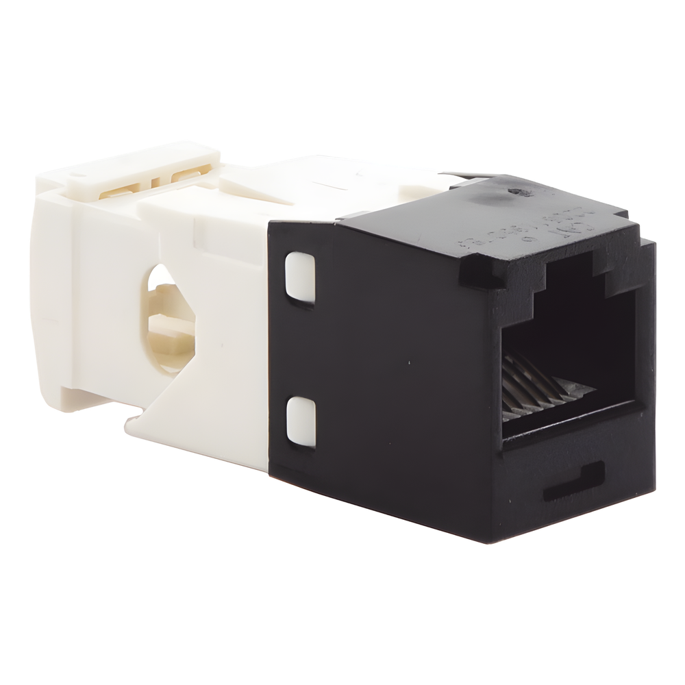 Conector Jack RJ45 Estilo TG, Mini-Com, Categoría 6, de 8 Posiciones y 8 Cables, Color Negro