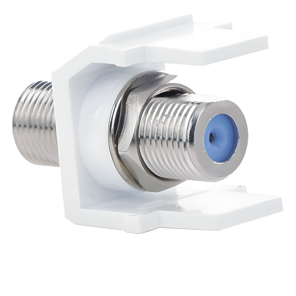 Módulo Acoplador Coaxial Tipo F, Keystone, de 75 Ohms, 3.0 GHz, Color Blanco