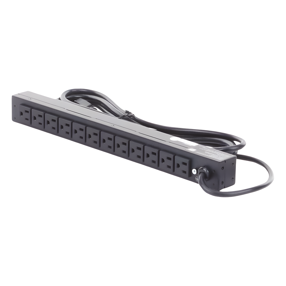 PDU Básico Para Distribución de Energía, Con 12 Tomas NEMA 5-15R Traseras, 1UR, 15 Amp, 120 Vca