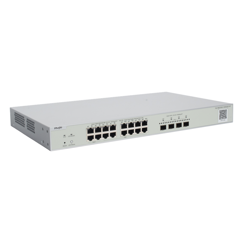 Switch Multi-Gigabit PoE++ hasta 370W, Capa 2 con 4 Puertos 2.5G (90W), 12 Puertos 2.5G (30W) y 4 Uplink SFP+ 10G , Administrable Cloud, Diseñado Para Access Points WiFi 6/7