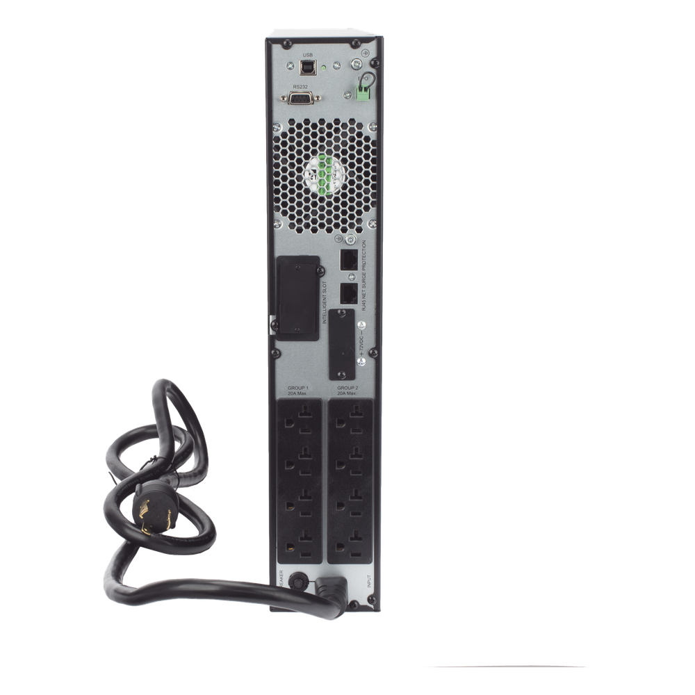 UPS de 3000VA/2700W / Topología On-Line Doble Conversión con Baterías Internas / Entrada y Salida de 120 Vca  / Pantalla LCD Configurable / Formato Rack o Torre / 8 Salidas