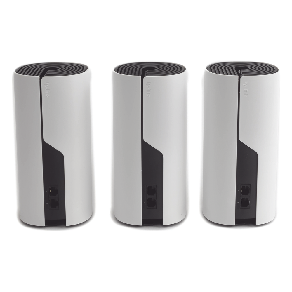 KIT 3 Routers Inalámbricos MESH Interior para Hogar / Doble Banda Wi-Fi 5 AC1200 Mbps / 2 Puerto Gigabit WAN/LAN / 2 Antenas Internas / Administración Mediante la App Deco (iOS, Android)