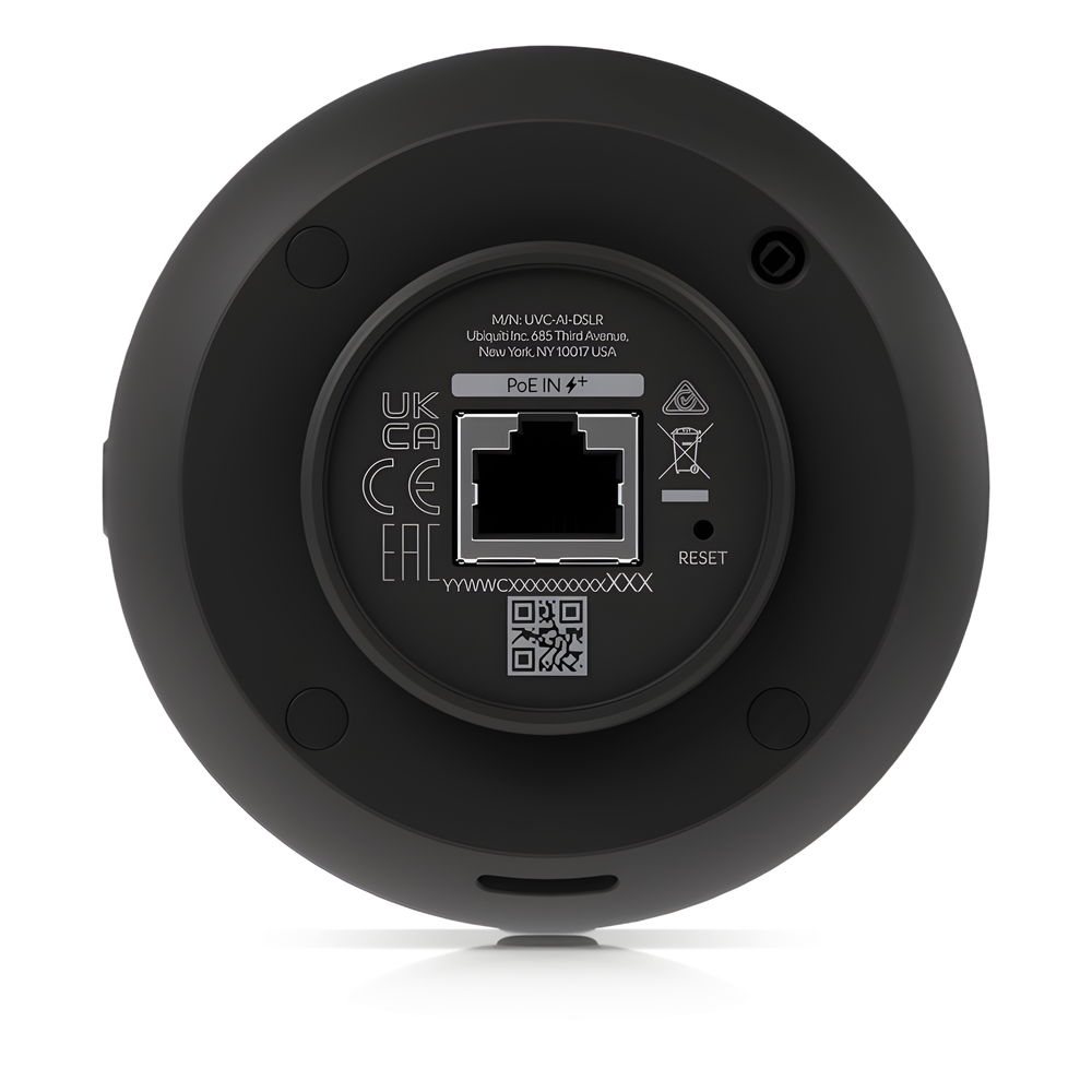 UniFi Protect AI DSLR – Cámara 4K PoE+ para Interior/Exterior con Sensor de Alta Sensibilidad, Lente Fija Gran Angular de 17 mm y Analítica Avanzada por IA