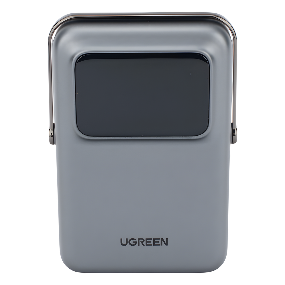Power Bank Serie UNO Inalambrico | 10000mAh | 7.5W/20W  |  Con Emojis de Estado | Carga Rápida USB-C Bidireccional  | Pantalla TFT  Inteligente | Con Holder | Color Grey.