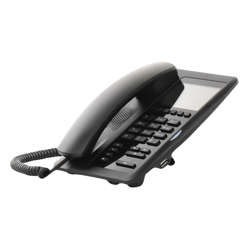 (H5W Color Negro)Teléfono IP WiFi para Hotelería, profesional de gama alta con pantalla LCD de 3.5 pulgadas a color, 6 teclas programables para servicio rápido (Hotline) PoE