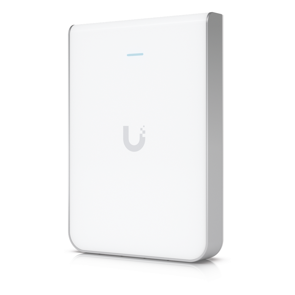 Access Point UniFi U6 In Wall/Montaje p/pared, WIFI 6 2.4 Y 5 Ghz, hasta 5.3 Gbps, 1 pto PoE In, 4 ptos secundarios (1 PoE Out)