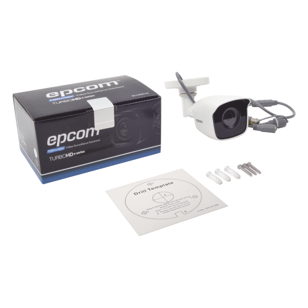 KIT TurboHD 1080p / DVR 8 Canales / 8 Cámaras Bala (exterior 2.8 mm) / Transceptores / Conectores / Fuente de Poder Profesional hasta 15 Vcc para Larga Distancias