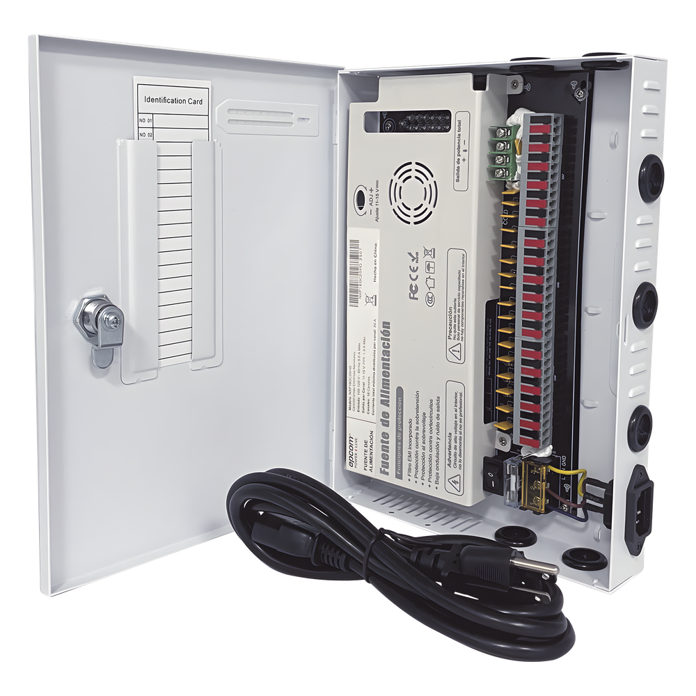 Fuente / 11-15 V / 18 canales / 20 A / Alta tecnología en seguridad / Doble ventilador / Hasta 1.8 Amperes por Salida / Filtro de ruido por canal / Diseño de alta gama.