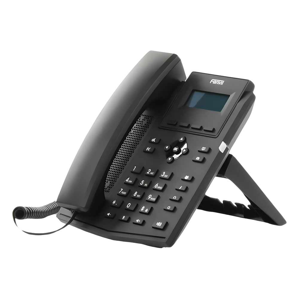 Teléfono IP / 2 Líneas SIP / Pantalla LCD 2.3" 132x64 / Audio HD G.722 y Opus / Conferencia 6 Vías / PoE 802.3af / Puertos Ethernet Duales Gigabit / Soporte EHS