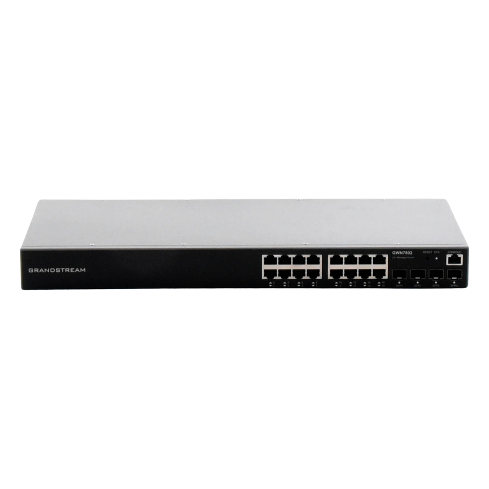 Switch Gigabit Administrable / 16 puertos 10/100/1000 Mbps + 4 Puertos SFP Uplink / Compatible con GWN Cloud.