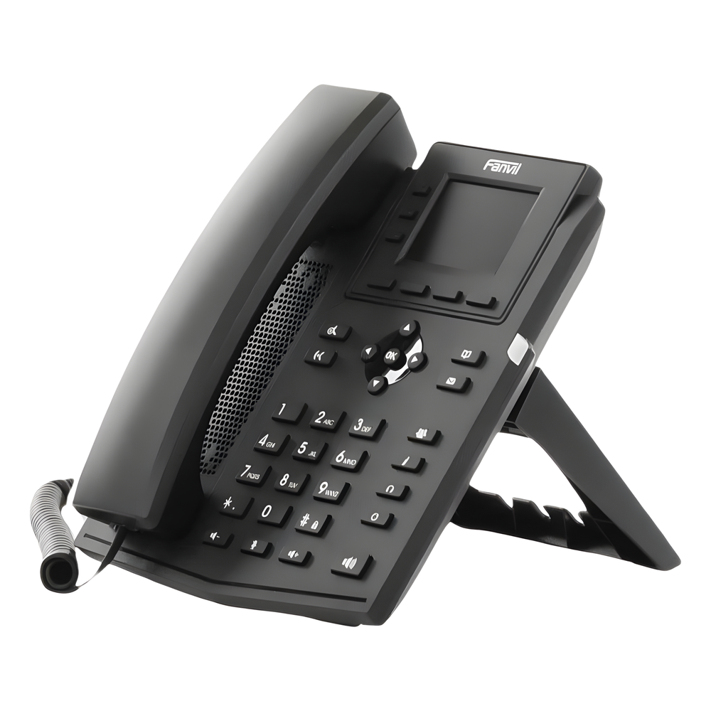 Teléfono IP empresarial para 4 líneas SIP con pantalla LCD de 2.4 pulgadas a color, Opus y conferencia de 3 vías, PoE.