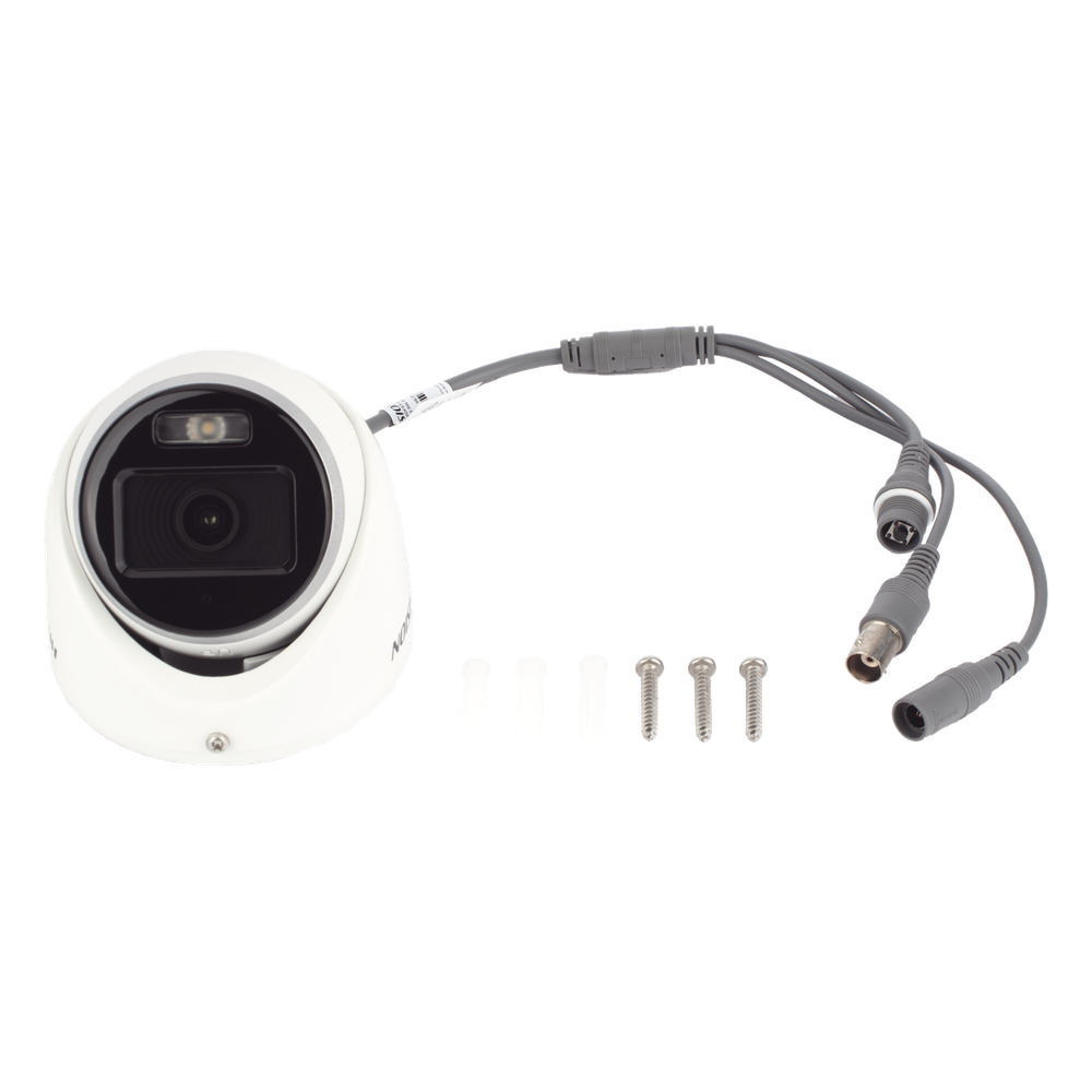 [Dual Light + ColorVu] Turret TURBOHD 2 Megapixel (1080p) / Lente 2.8 mm / 20 mts IR + 20 mts Luz Blanca / Gran Angular 105° / Exterior IP67 / Micrófono Integrado / dWDR / 4 Tecnologías / Metal