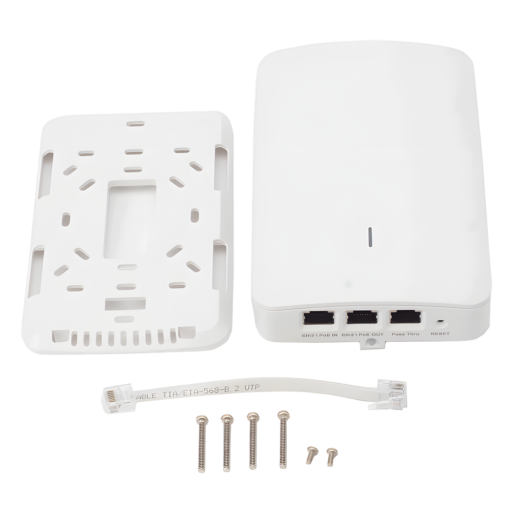 Punto de Acceso Empresarial Wi-Fi 6 / Con diseño para Pared / 3 Puertos Gigabit (1 con Salida PoE) / Doble banda en ( 2.4 y 5 GHz) / Hasta 2.5 Gbps / Gestión desde la Nube / Alimentación PoE af