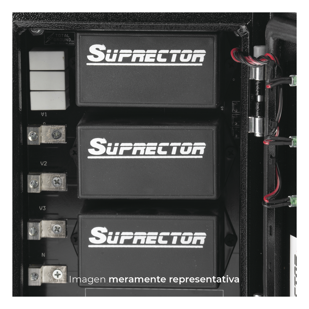 Supresor de Pico Clase C con Voltaje de Operación 220/380 Vca, 2 Fases, 200 KA