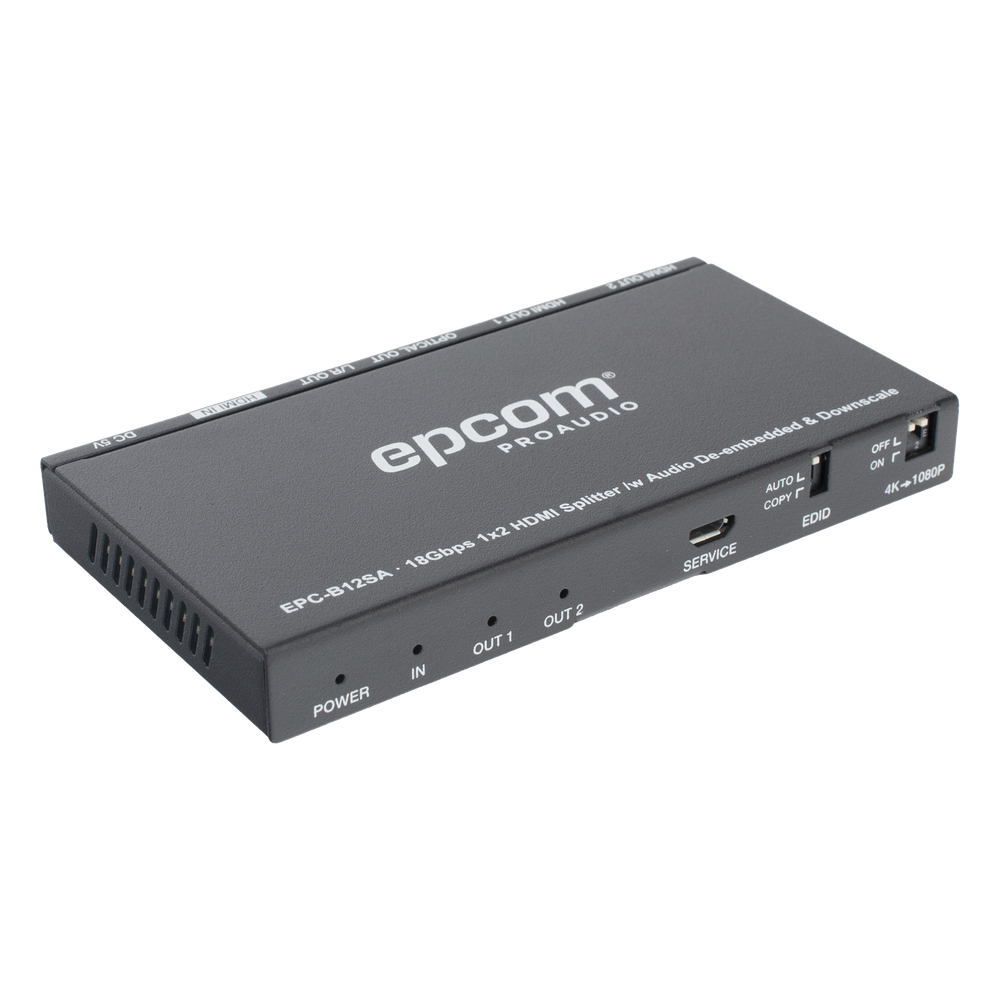 Splitter HDMI 1x2 | 4K@60Hz | Extractor de Audio | Down Scaler | HDR  4:4:4 | EDID | 18Gbps