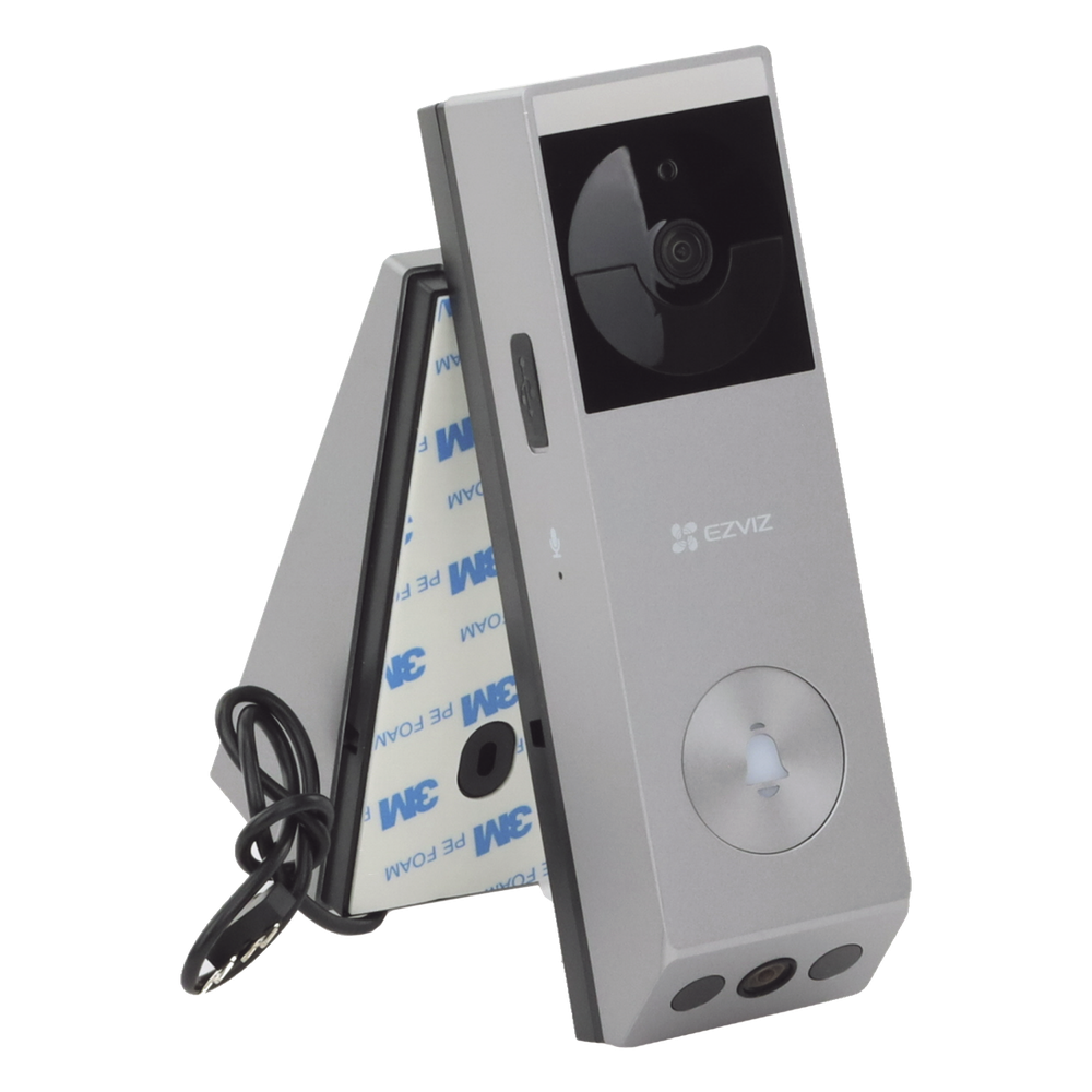 Doorbell de Batería Recargable con Transformador de 5Vcc o Panel Solar (Incluye Panel) / 3 megapíxel / Doble Lente / Protección IP65 / Audio de Dos Vías