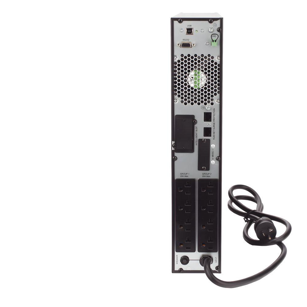 UPS de 2000VA/1800W / Topología On-Line Doble Conversión / Entrada y Salida de 120 Vca / Clavija de Entrada NEMA 5-20P / Pantalla LCD Configurable / Formato Rack/Torre