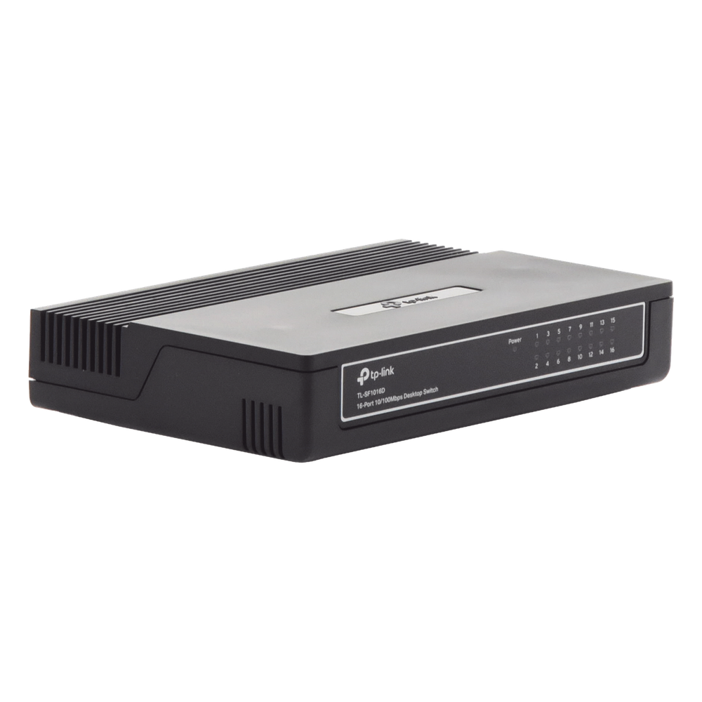 Switch no administrable de 16 puertos 10/100 Mbps para escritorio