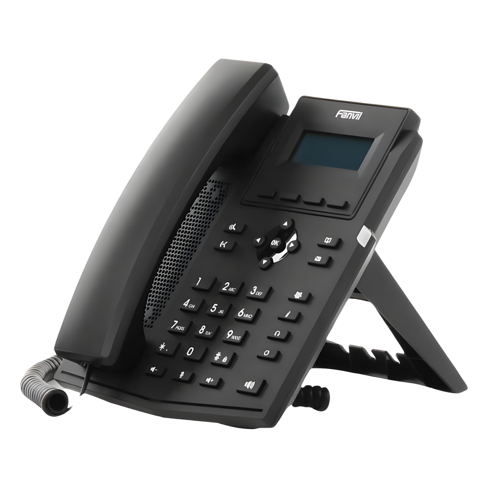 Teléfono IP / 2 Líneas SIP / Pantalla LCD 2.3" 132x64 / Audio HD G.722 y Opus / Conferencia 6 Vías / PoE 802.3af / Puertos Ethernet Duales 10/100 / Soporte EHS
