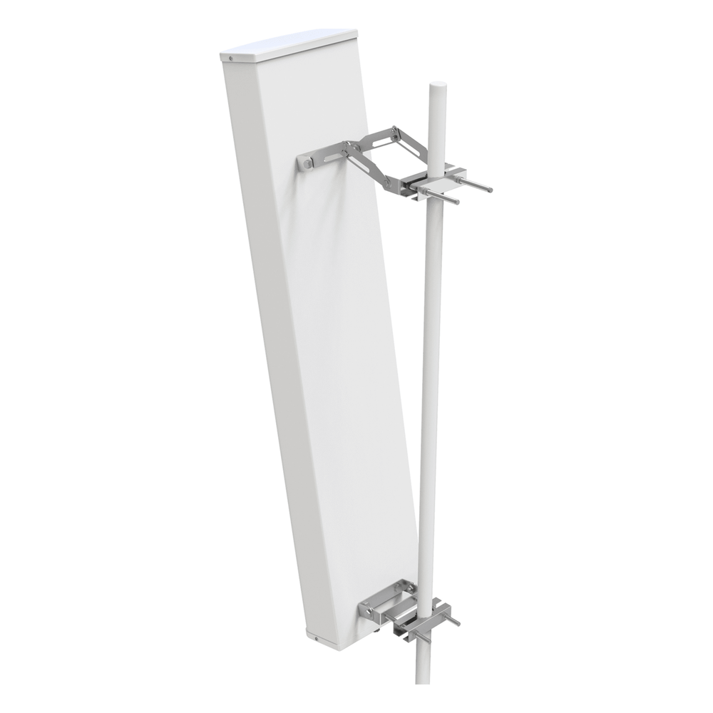 Antena Sectorial para Exterior / Frecuencia 1710-2190 MHz / Ganancia 18 dBi / Ancho de Banda 480 MHz / VSWR ≤1.5 / Potencia Máxima 200W / IP65 / Montaje en Tubo