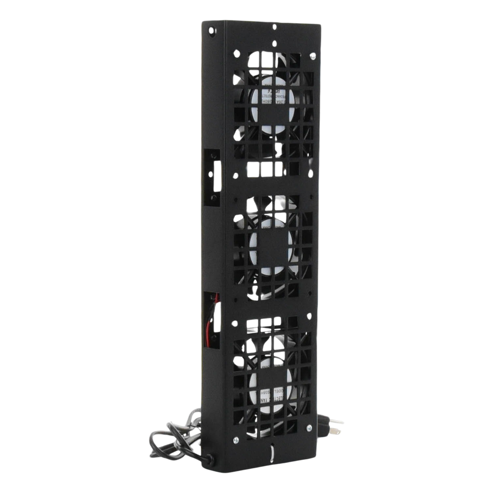 Kit de 3 Ventiladores 110 Vca (12 x 12 cm) con Clavija para Gabinete de Piso
