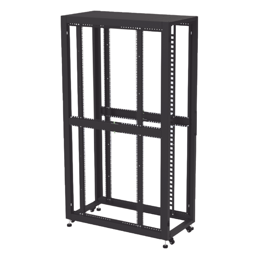 Gabinete Profesional para Telecomunicaciones de 45UR, 1200 mm Profundidad, Incluye 2 Organizadores Verticales de 45 Unidades de Rack, Se envía el Gabinete Armado.