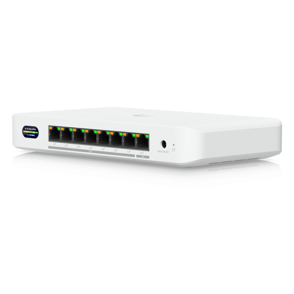 UniFi Device Bridge Switch (UDB-Switch) – Switch PoE+ Compacto con Puertos Multi-Gig (1 x 10 GbE y 7 x 2.5 GbE) y Enlace Inalámbrico WiFi 7 Integrado