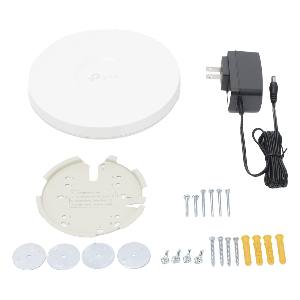 Punto de Acceso Omada / Wi-Fi 6 AX1800 MU-MIMO 2x2 / Mesh Omada / Alta Densidad de Usuarios / Configuración por Controlador o Stand-Alone / Para Montaje en Techo/pared / Alimentación PoE+