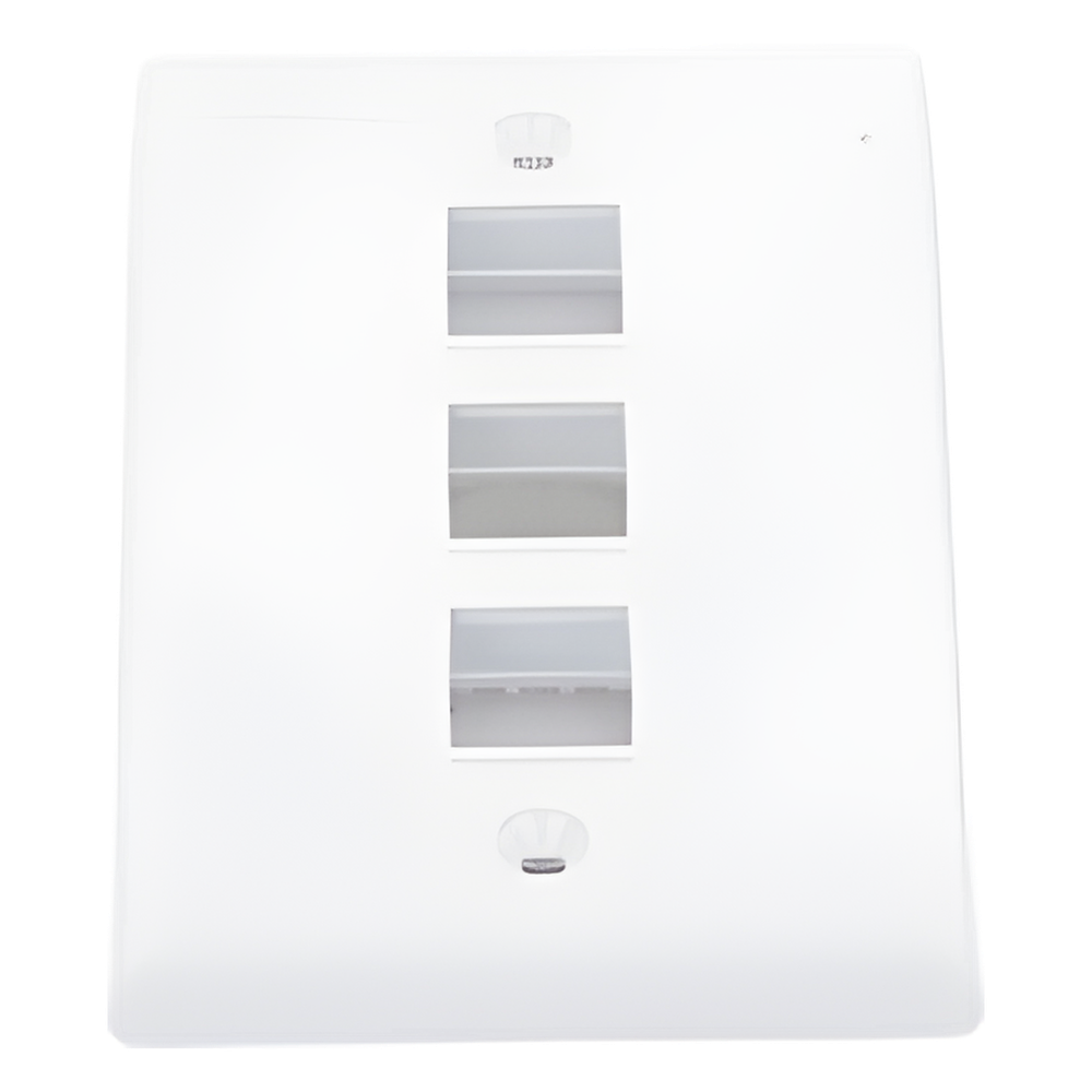 Placa de Pared Vertical, Salida Para 3 Puertos Keystone, Color Blanco