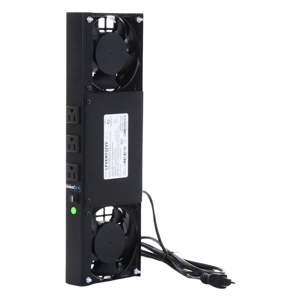 Kit de 2 Ventiladores (12 x 12 cm) con 3 Tomas de Corriente 110 Vca/50 Hz con Clavija