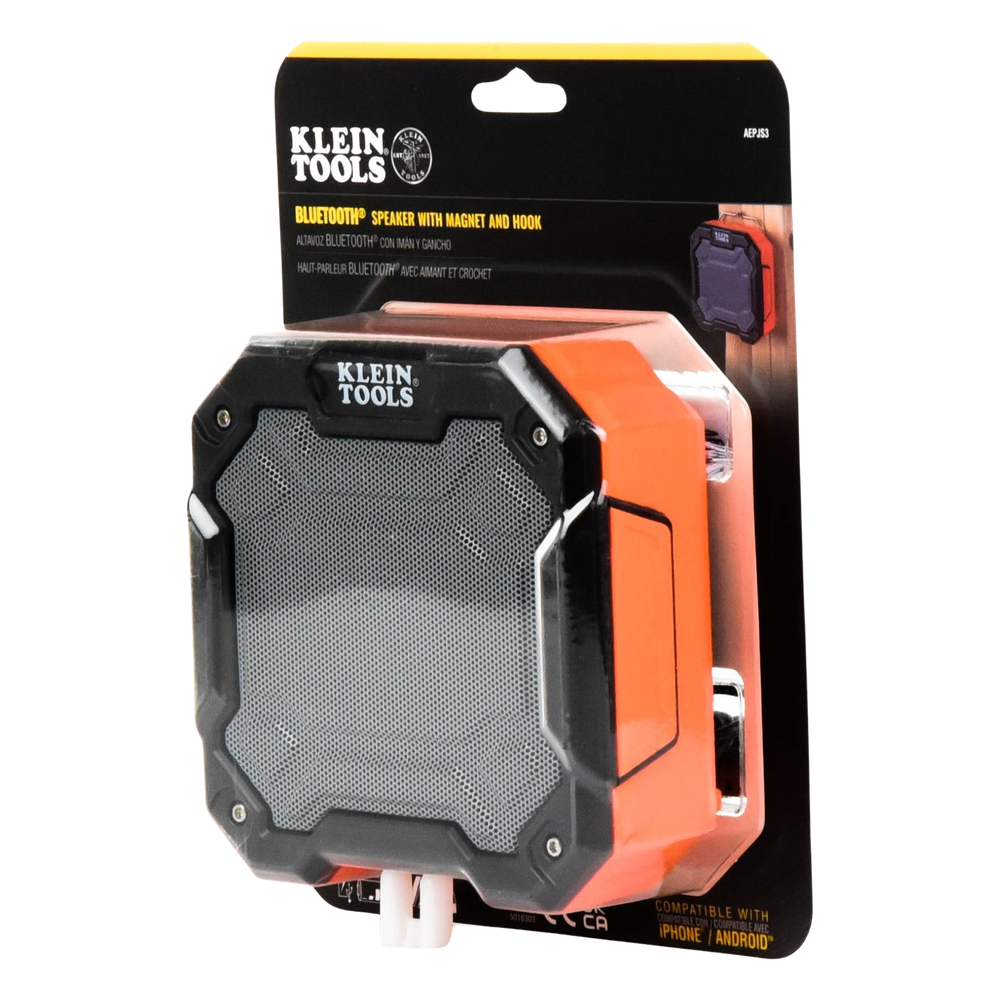 Bocina Portátil BLUETOOTH® con Imán y Gancho para Colgarse. Permite Altavoz Manos Libres con Micrófono Incorporado.