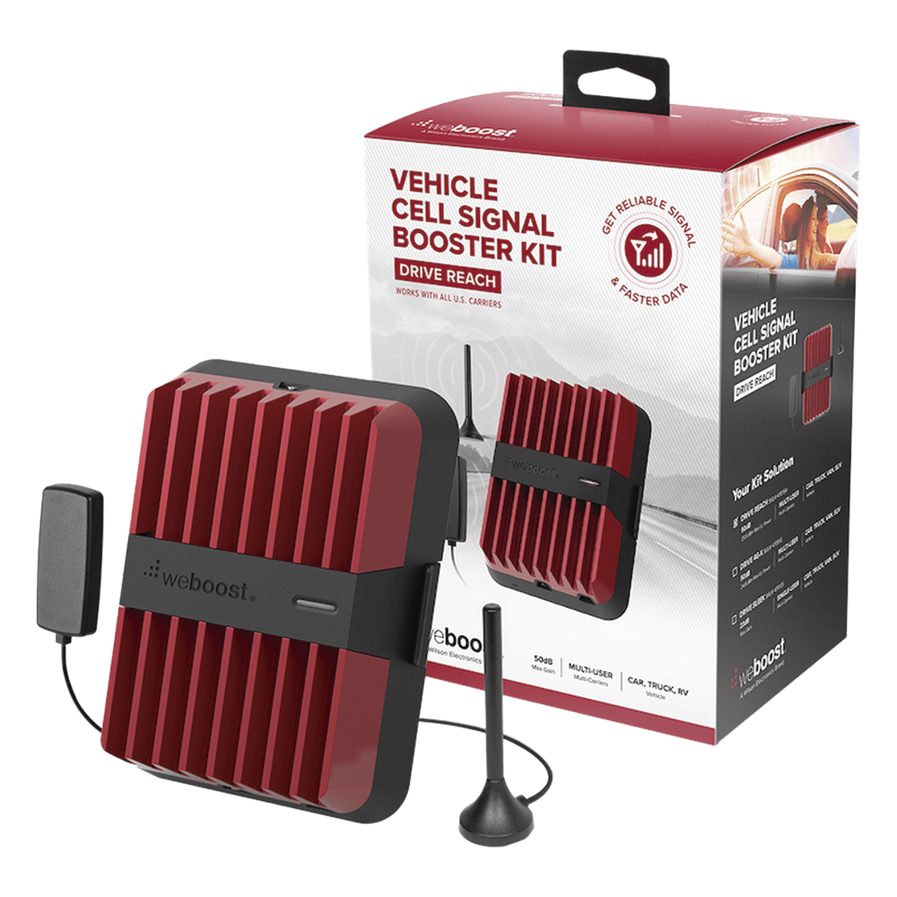 KIT de Amplificador de Señal Celular, DRIVE REACH | Capta Señal Celular de las Torres más Lejanas para que se Mantenga Comunicado y con Datos 4G LTE y 3G | Ideal para cualquier tipo de Vehículo de Pasajeros, Camionetas, Pick up