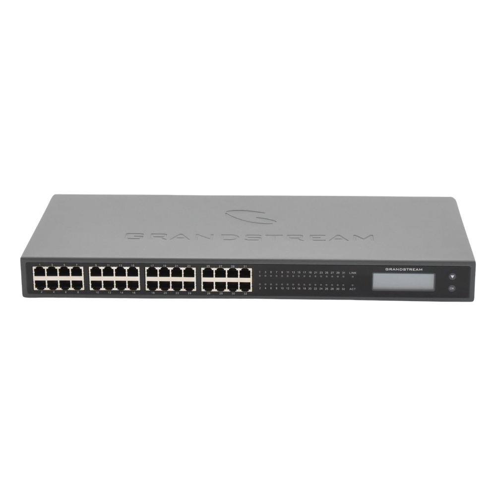 Adaptador VoIP GrandStream de 32 FXS 2 puertos telco 50 pins p/montaje en rack