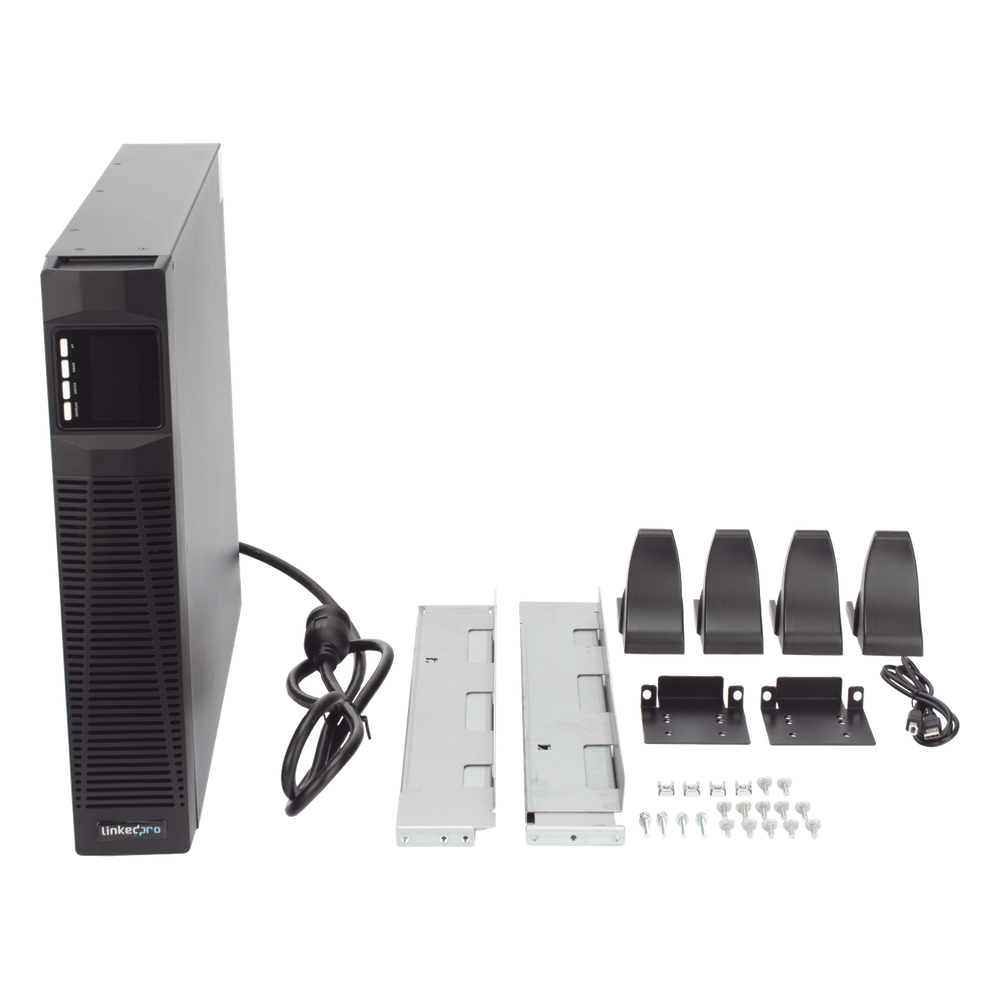 UPS de 2000VA/1800W / Topología On-Line Doble Conversión / Entrada y Salida de 120 Vca / Clavija de Entrada NEMA 5-20P / Pantalla LCD Configurable / Formato Rack/Torre
