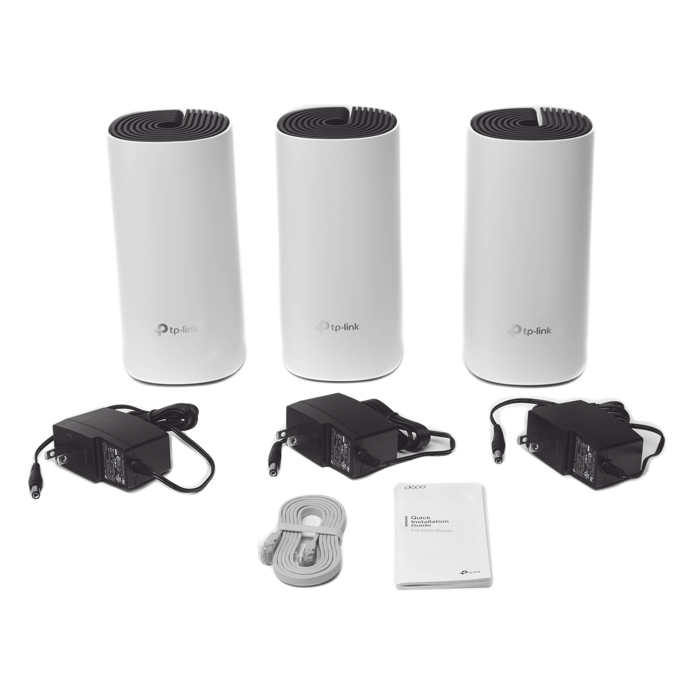 KIT 3 Routers Inalámbricos MESH Interior para Hogar / Doble Banda Wi-Fi 5 AC1200 Mbps / 2 Puerto Gigabit WAN/LAN / 2 Antenas Internas / Administración Mediante la App Deco (iOS, Android)