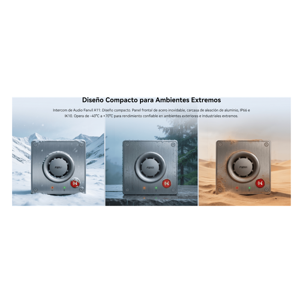 Video Intercom IP para Exterior / Cámara 4 Megapixel (1080p) / HDR e Iluminación IR / Altavoz 5W y Doble Micrófono con Reducción de Ruido / Panel Acero Inoxidable y Cuerpo Aluminio / IP66 e IK10 / PoE+ / 2 Líneas SIP