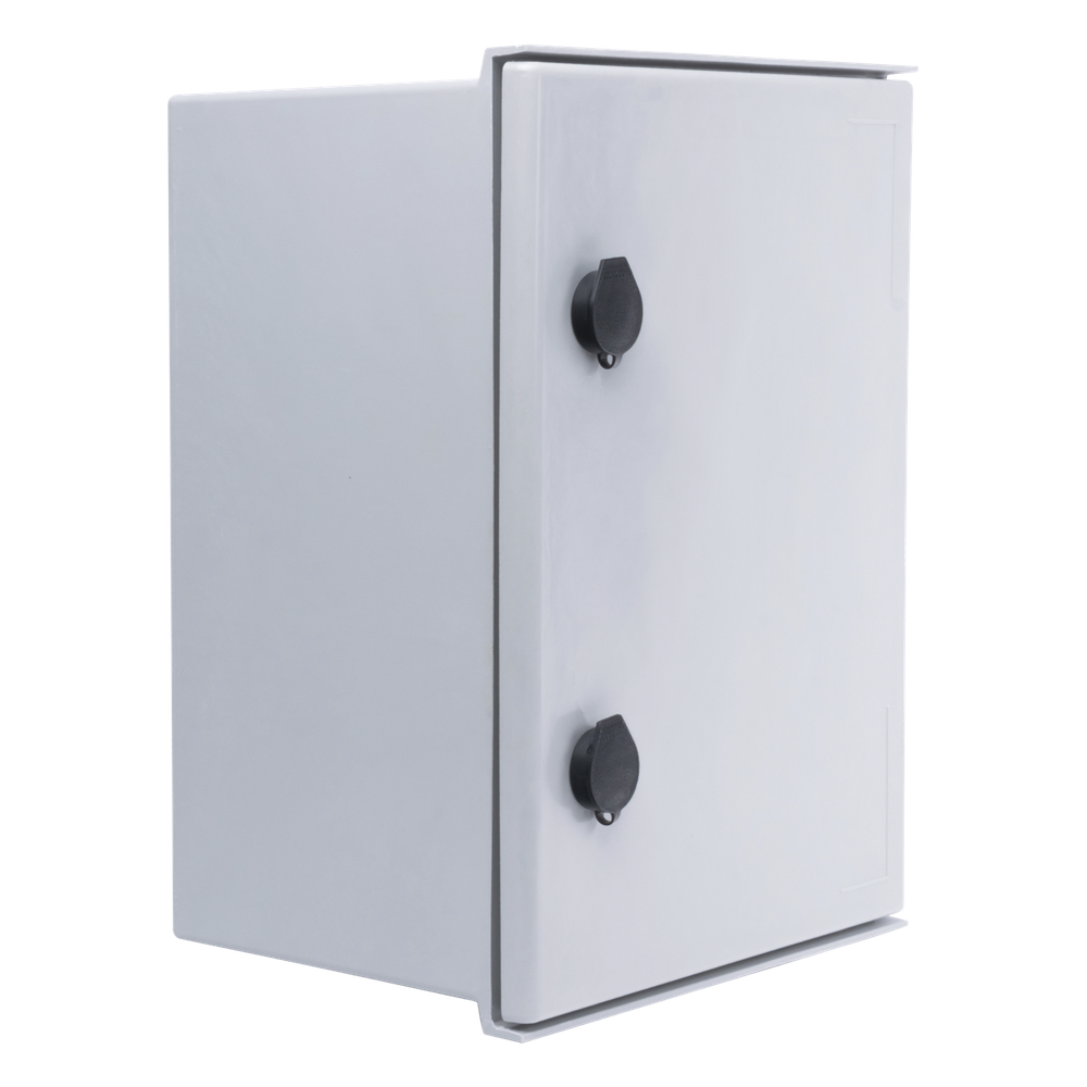 Gabinete de Poliéster IP65 Uso en Intemperie (300 x 400 x 200 mm) con Placa Trasera Interior de Plástico (Incluye Chapa y Llave).